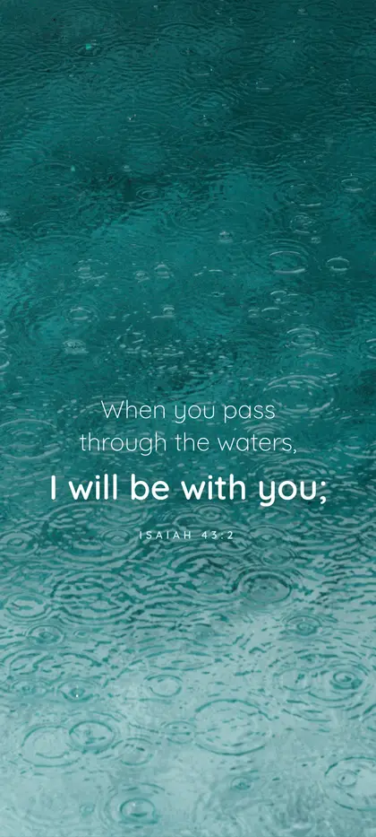 Isaiah 43:2 Bible verse wallpaper — Water background