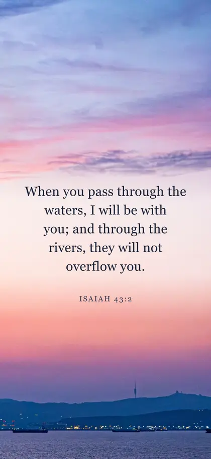 Isaiah 43:2 Bible verse wallpaper — Sunrise 13 background