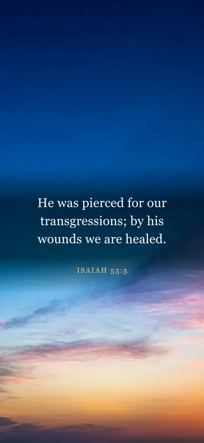 Isaiah 53:5 Bible verse wallpaper — Sunrise 12 background