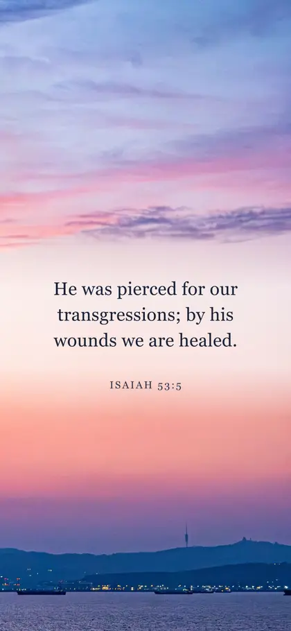 Isaiah 53:5 Bible verse wallpaper — Sunrise 13 background