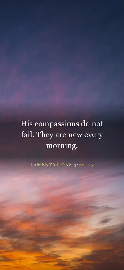 Lamentations 3:22–23 Bible verse wallpaper — Sunrise 2 background