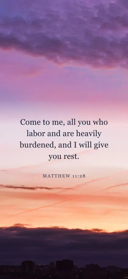 Matthew 11:28 Bible verse wallpaper — Sunrise 3 background