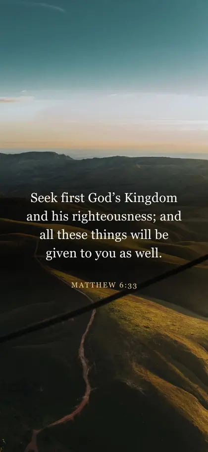 Matthew 6:33 Bible verse wallpaper — Landscape background