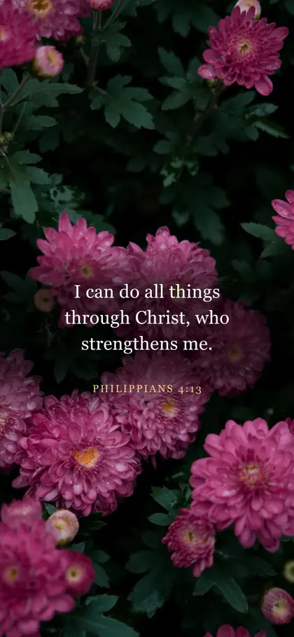 Philippians 4:13 Bible verse wallpaper — Flower background