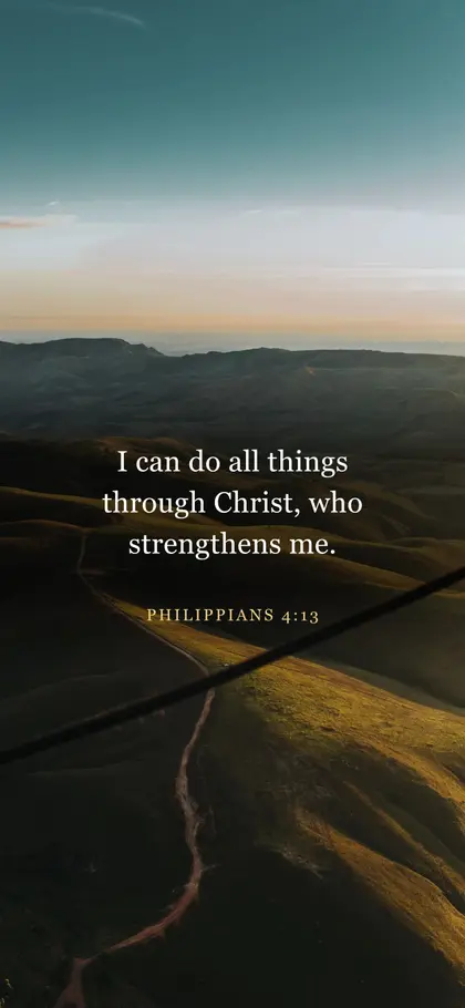 Philippians 4:13 Bible verse wallpaper — Landscape background