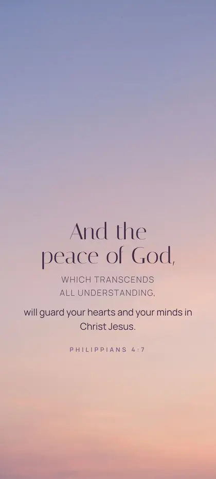 Philippians 4:7 Bible verse wallpaper — Pastel Sky background
