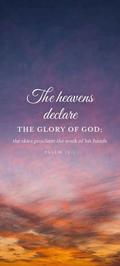 Psalm 19:1 Bible verse wallpaper — Pink Clouds background