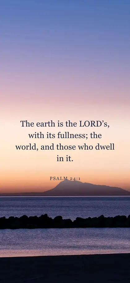 Psalm 24:1 Bible verse wallpaper — Sunrise 14 background