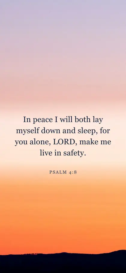 Psalm 4:8 Bible verse wallpaper — Sunrise background