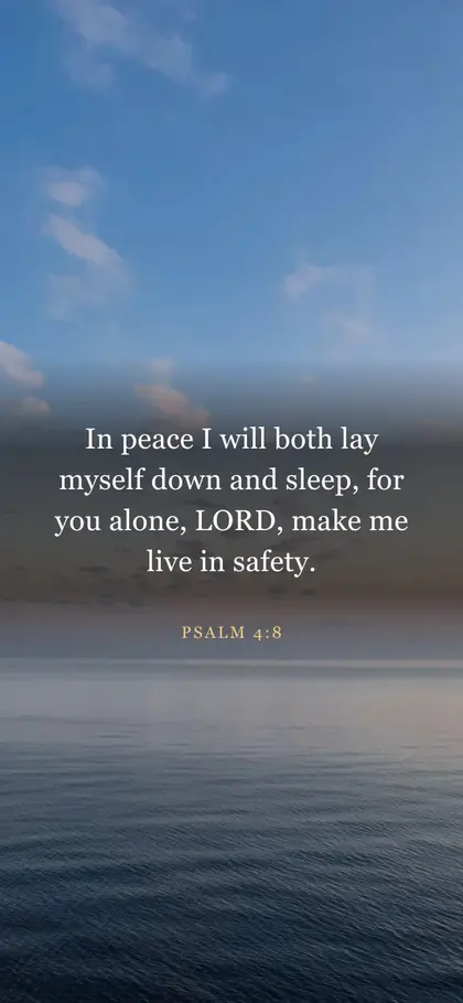 Psalm 4:8 Bible verse wallpaper — Sunrise 7 background