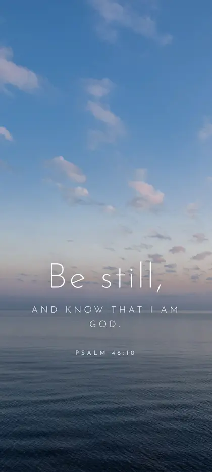 Psalm 46:10 Bible verse wallpaper — Sea background