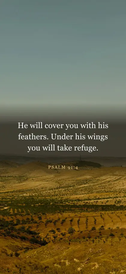 Psalm 91:4 Bible verse wallpaper — Landscape 2 background