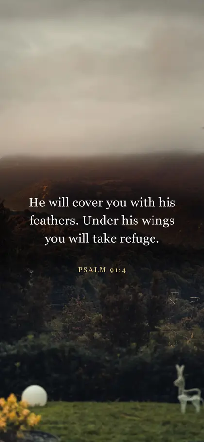 Psalm 91:4 Bible verse wallpaper — Landscape 3 background