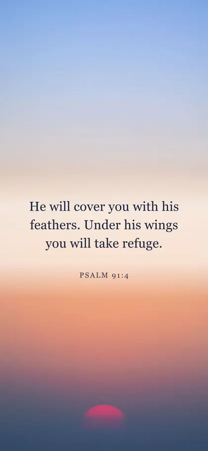 Psalm 91:4 Bible verse wallpaper — Sunrise 6 background